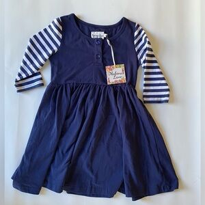 Makena Lane Navy & White GameDay Dress